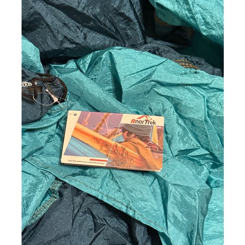 Anortrek Blue/Sky Blue Parachute Hammock & Carabiners